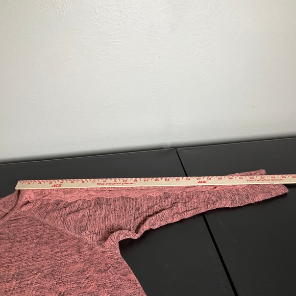 World Unity Woman 2X Tunic Top Coral Black Lace‎ Sleeve Mature Stretchy Knit - Picture 12 of 14